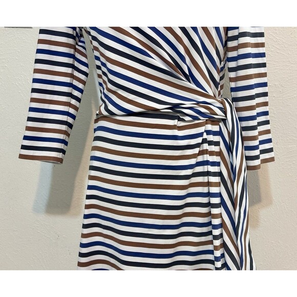 J. McLaughlin Size S  3/4 Sleeve Elora Bangle Multi Stripe Catalina Cloth Dress - Picture 4 of 13